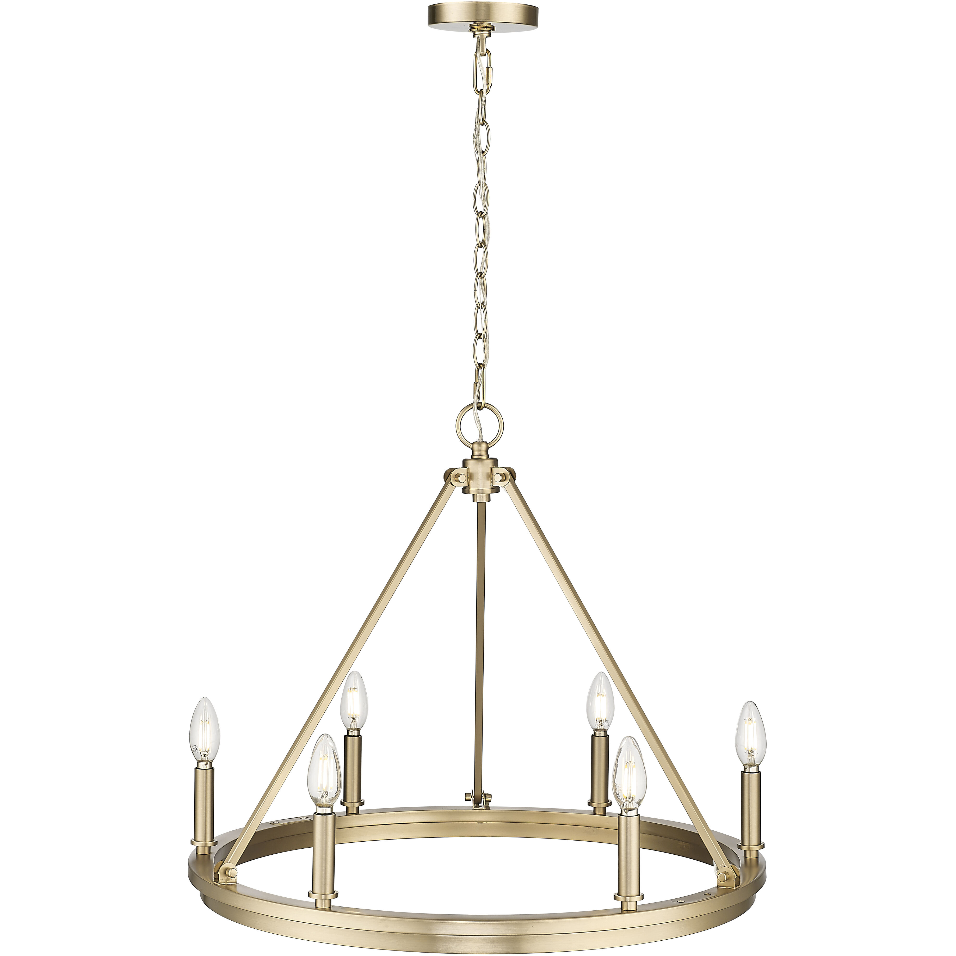Carruth 6 Light 25 inch Modern Gold Chandelier Ceiling Light